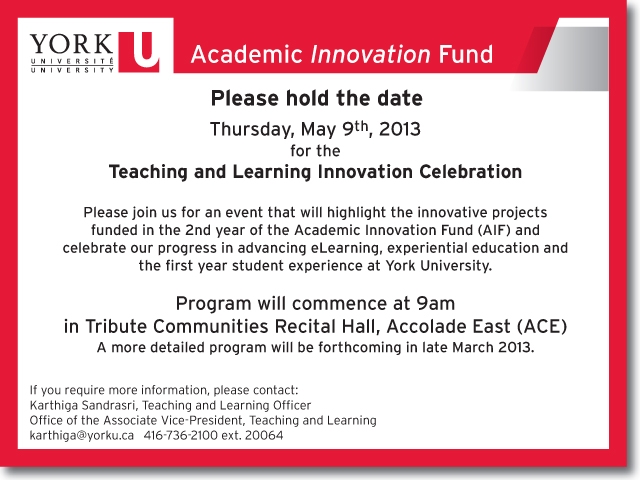 Invitation to a Teaching and Learning celebration
