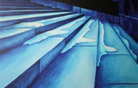 Portion of mural called Cobalt Rising by Claire Scott