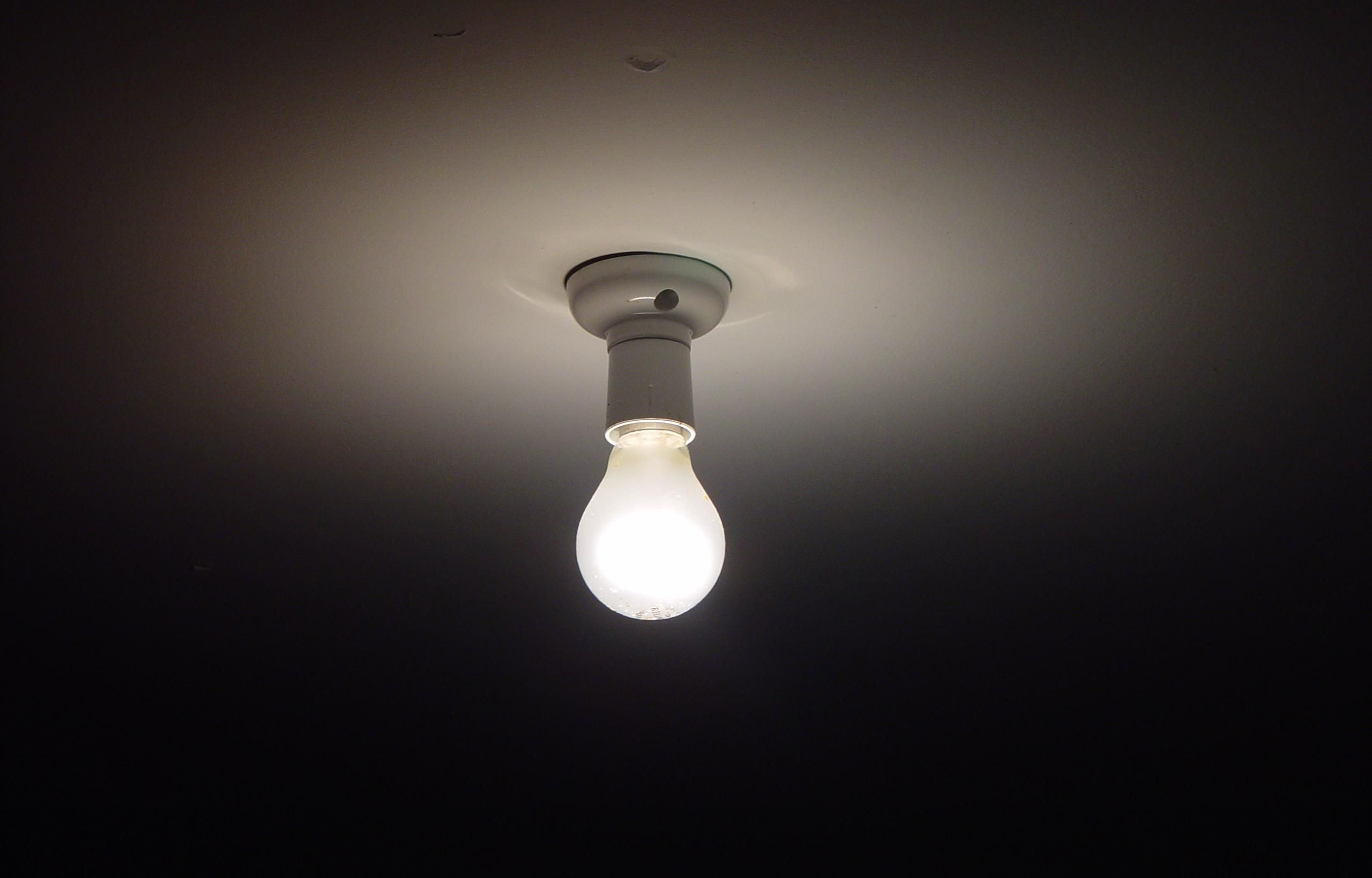 Lightbulb on the ceiling