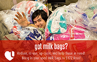 SCLD will launch a Milk Bag Mattress program to divert plastic milk bags from the landfill and help those in need
