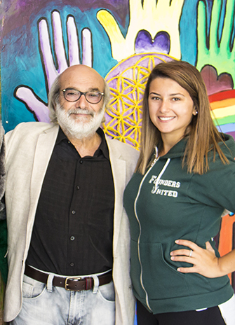 Founders College Master Mauro Buccheri and Founders College Student Council President Kaitlin Malfara