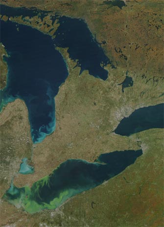 algal bloom in Lake Erie