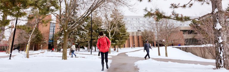 Keele Campus: Avoid slips, trips and falls during snowy weather and while working remotely