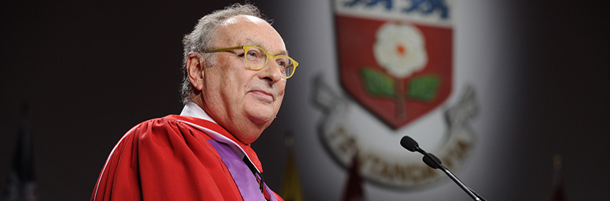 Paul Cantor addresses graduates at upon receiving his honorary doctorate, at the Fall 2012 Convocation