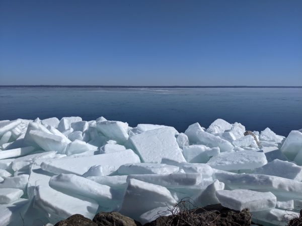 Ice breaking up on Oneida Lake in New York in the spring of 2021. Photo by Professor Lars Rudstam, Cornell University