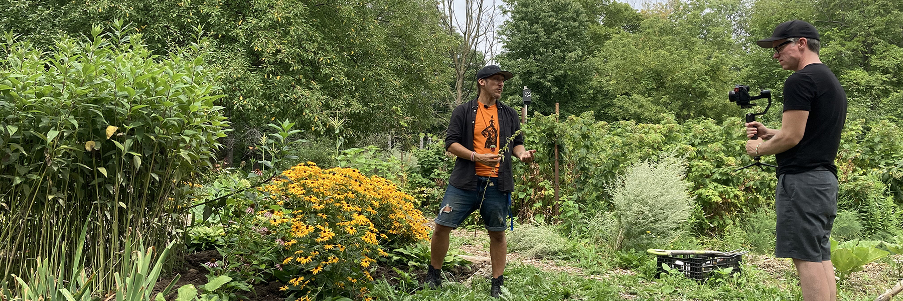 Joce TwoCrows from SweetGrass Roots Collective teaching at the The Black Creek Community Farm