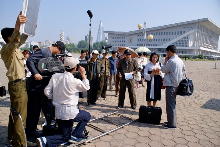 Filming of Comrade Kim Goes Flying, Pyongyang, 2010, N. Bonner