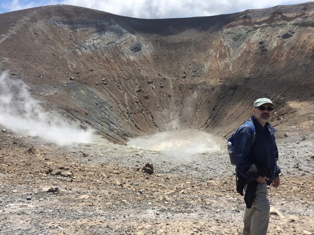 Ali Asgary inside the La Fossa crater on Vulcano Island 