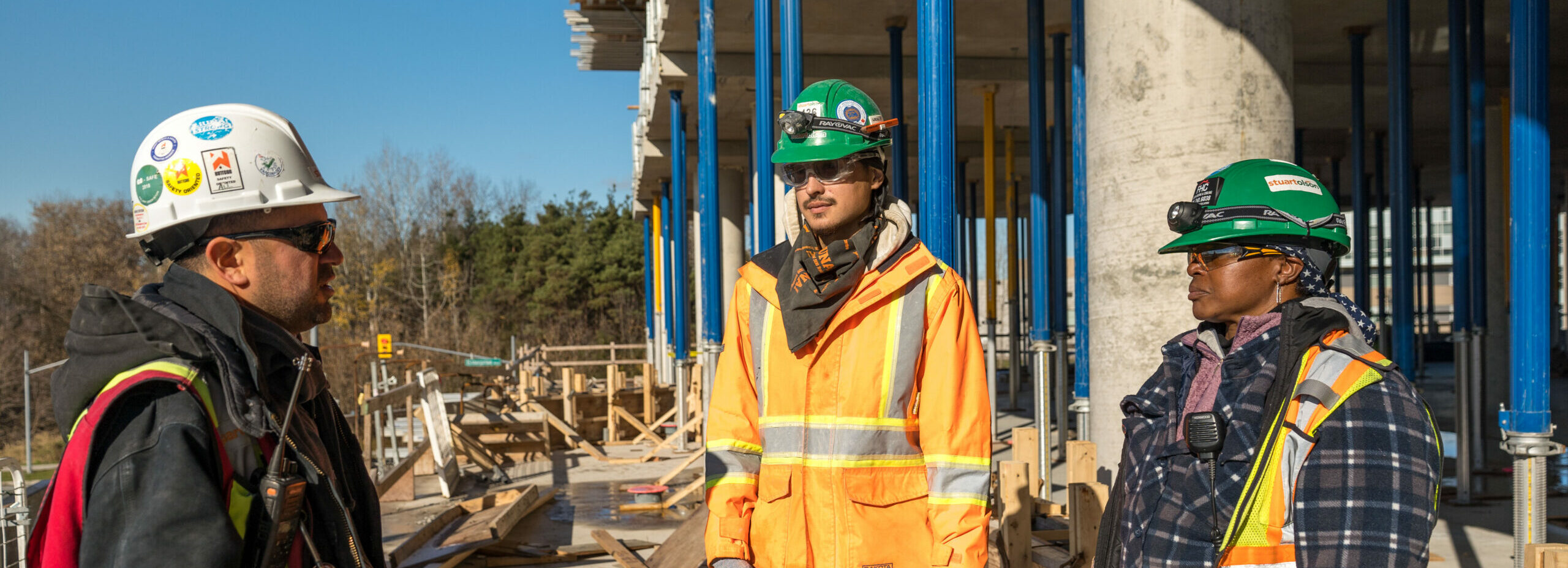 Apprentices at Markham Campus construction site