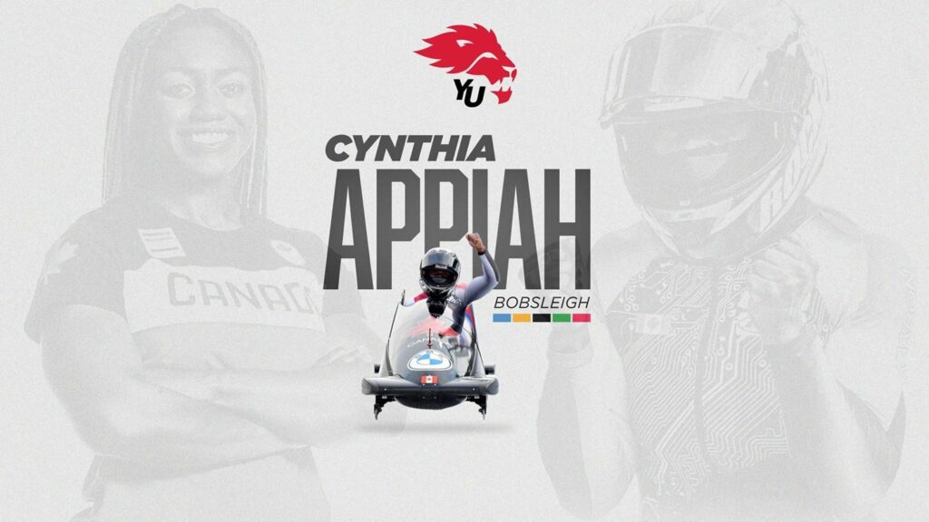 Cynthia Appiah, a 2013 graduate of York, has not only earned a spot on Canada's national bobsled team, but was also named to the Canadian Olympic Committee's Glory From Anywhere campaign with eight other Olympians.
