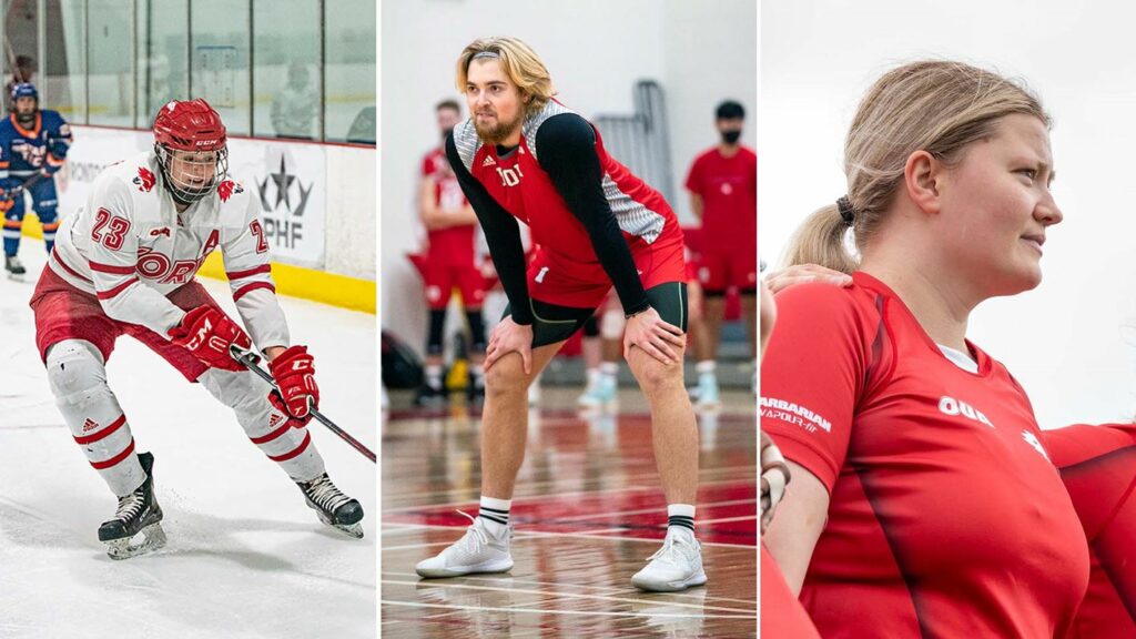 This year's recipients of a Lions Legacy Award are women's hockey player Ellen Donaldson, men's volleyball player Dan Everton and rugby player Lauren Walter