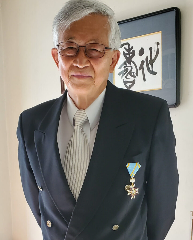 Norio Ota following the ceremony. Pinned to his blazer is the Order of the Sacred Treasure, Gold and Silver Rays