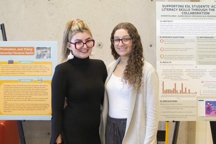 Students showcase their work  during a celebration for the fifth annual Dean’s Award for Research Excellence (DARE) hosted by the Faculty of Liberal Arts & Professional Studies (LA&PS)
