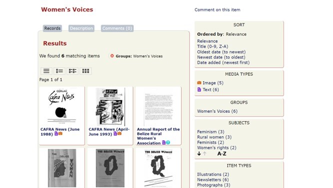 A screen capture of some of the digitized documents in the CERLAC Resource Centre