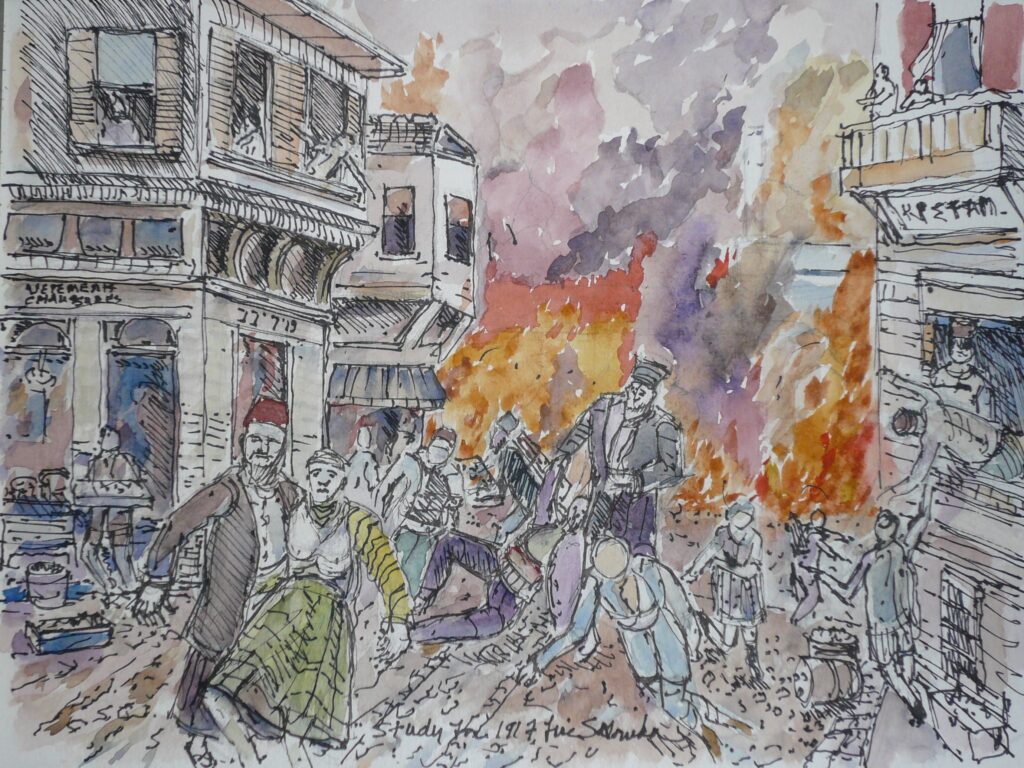 "Study for 1917 Fire —Salonika” (2016) by Harry I. Naar