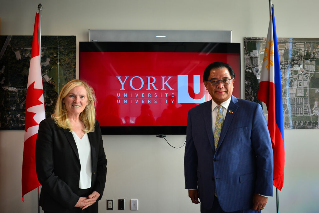 York University President and Vice-Chancellor Rhonda Lenton with Orontes V. Castro, Philippine consul general