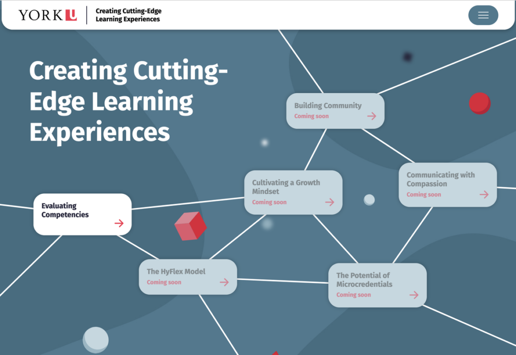Image shows a flow chart titled Creating Cutting Edge Learning Experiences