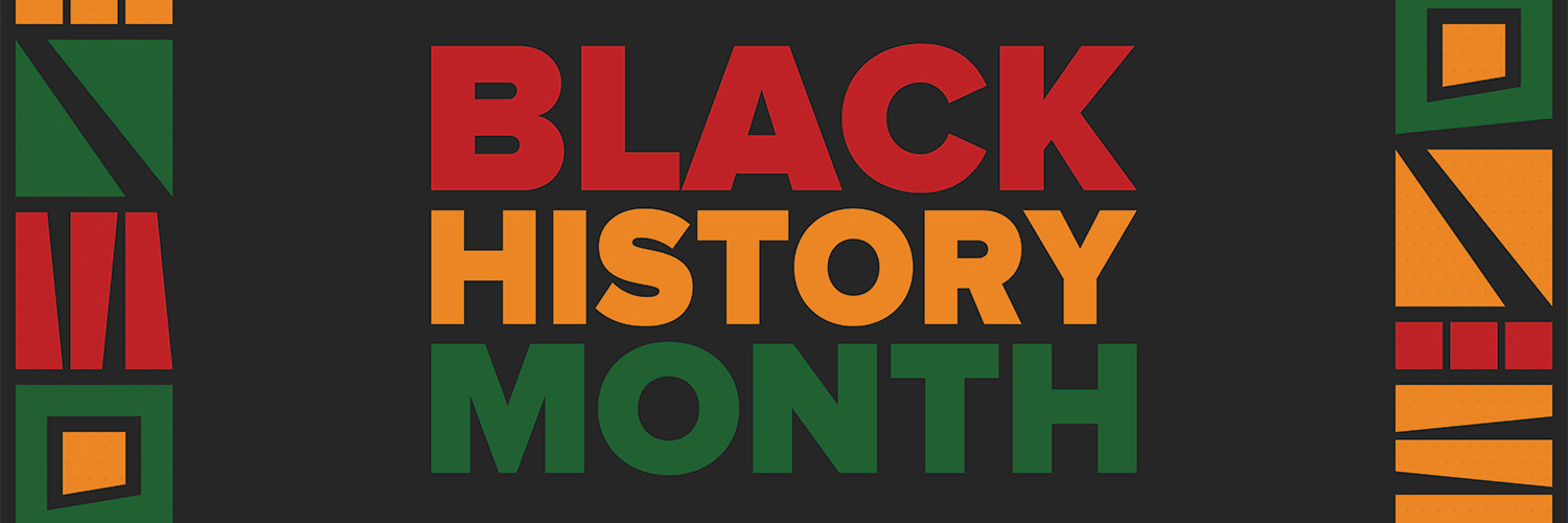 Black History Month logo with kente cloth pattern vector art