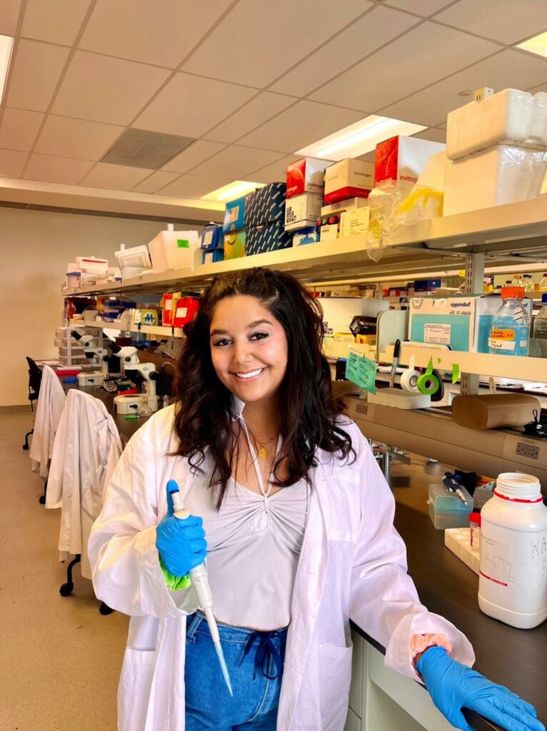 Aleeza Qayyum posing in laboratory