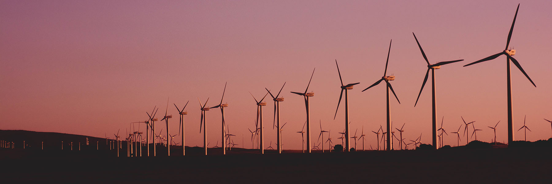 Wind turbines at twilight