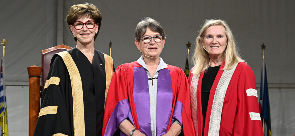 Chancellor Kathleen Taylor, honorary degree recipient Joan Andrew and President and Vice-Chancellor Rhonda Lenton