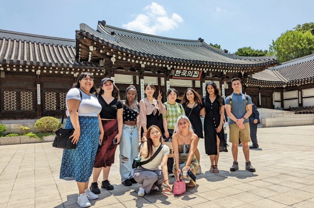 York University and Chung-Ang University students visiting the Korean House cultural centre