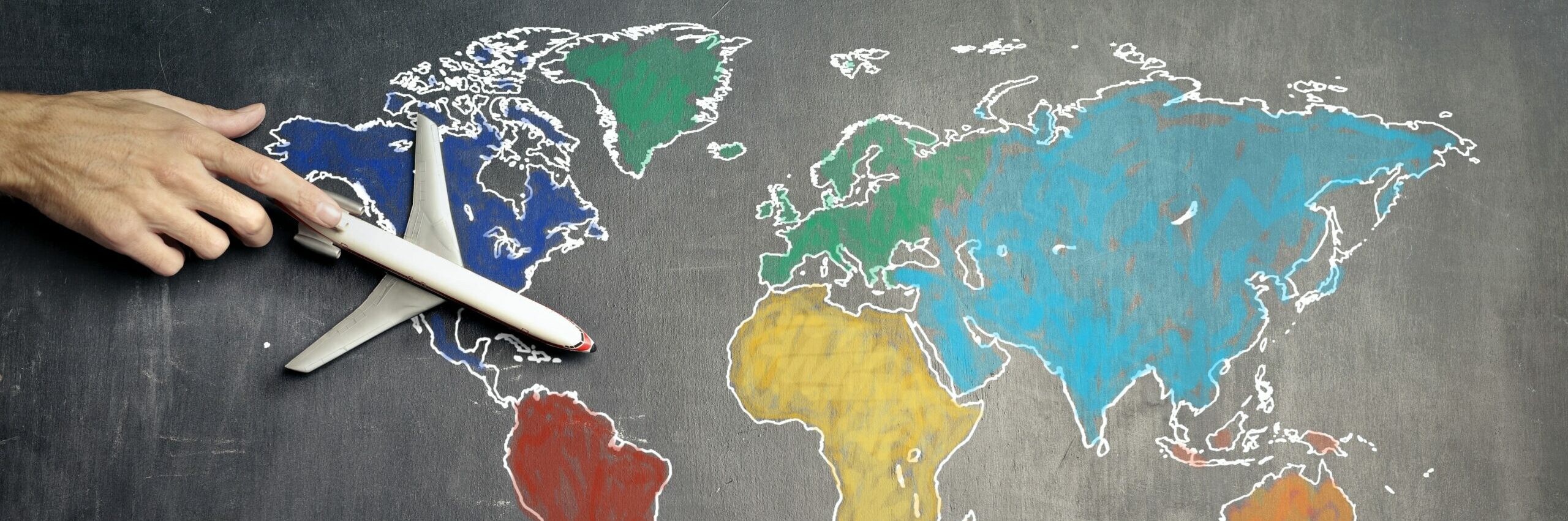 Map plane travel international world