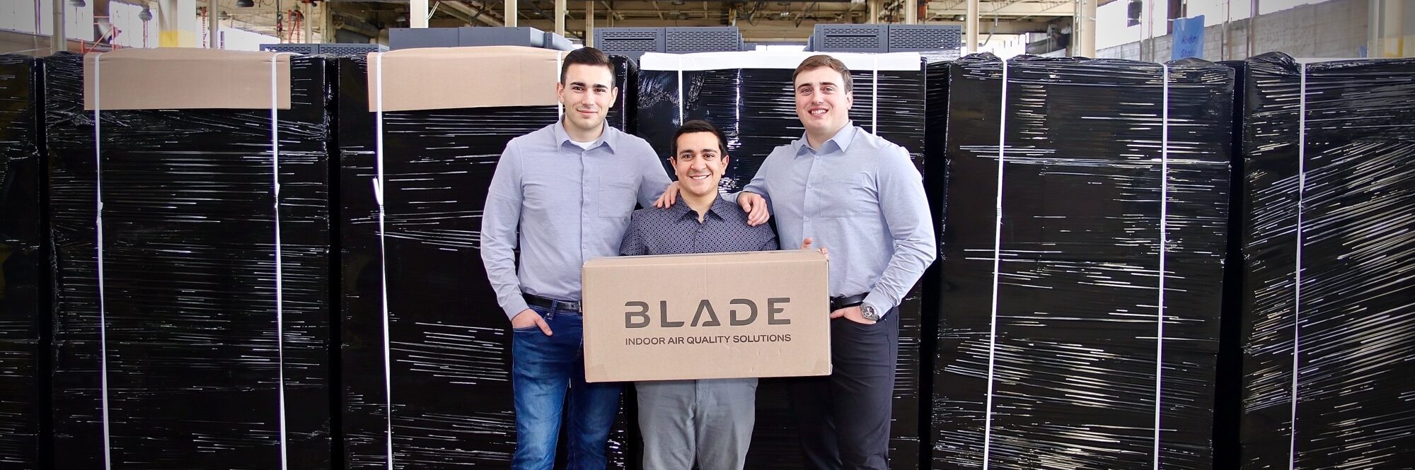 (Left to right) Blade Air founders Aedan Fida, Giancarlo Sessa and Joe Fida