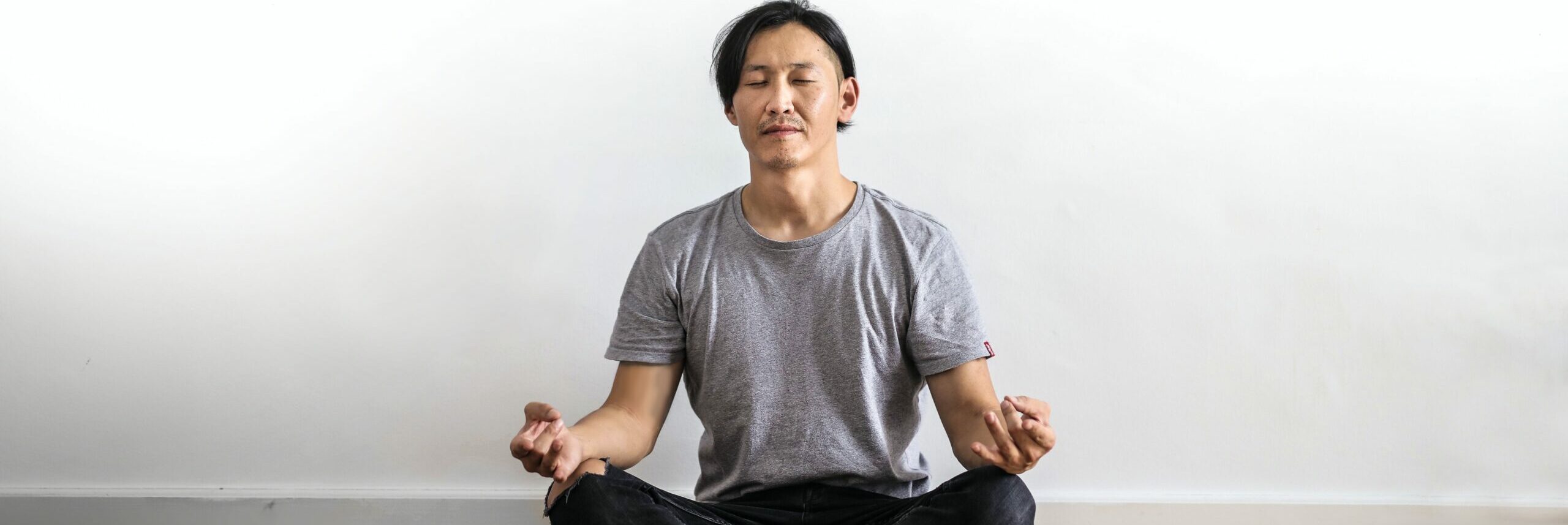 A man meditating