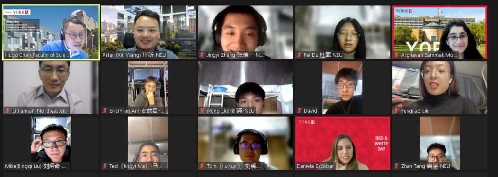 Participants in Hugo Chen's GNL project connecting through Zoom chat. 