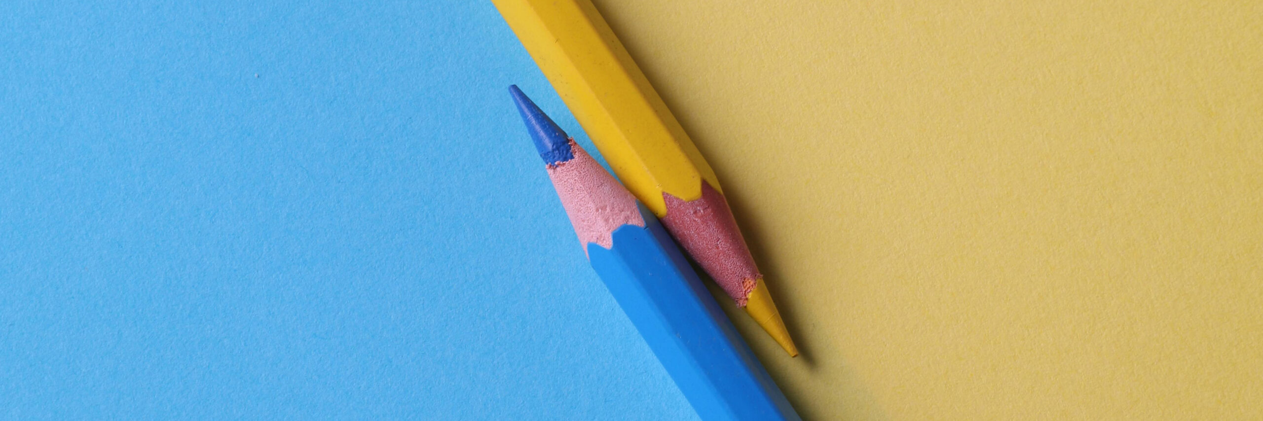 Colorful blue and yellow pencils BANNER