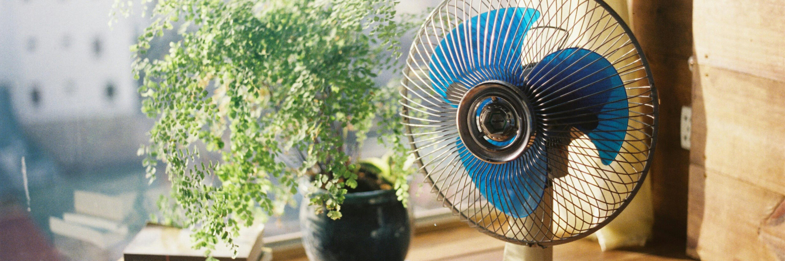 blue electric fan