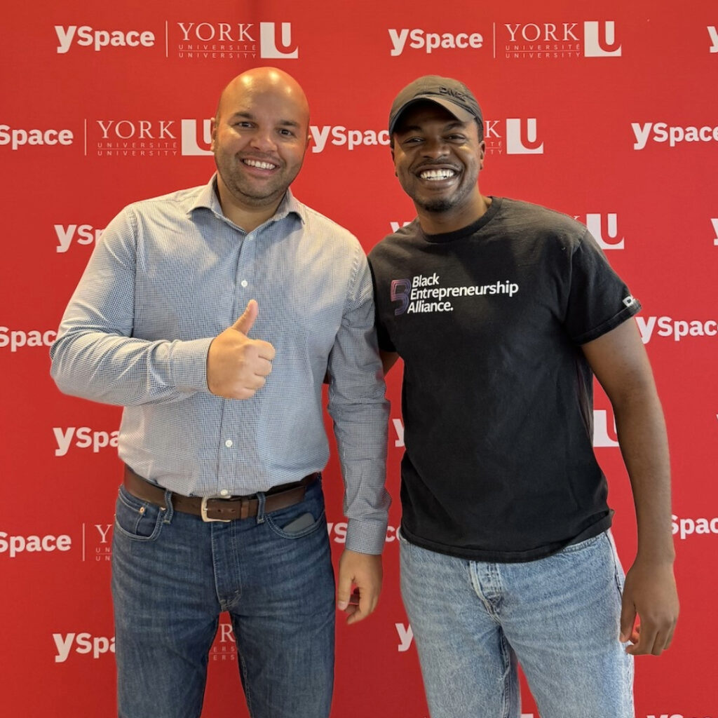 YSpace's Jason Muloongo (right) with John Beluca, a participant in the Start-up Visa Program and founder of Gipo.
